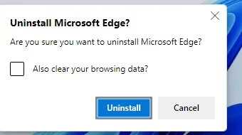 微软 Edge 卸载提示