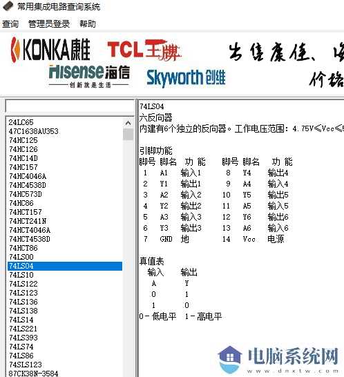 常用集成电路查询系统