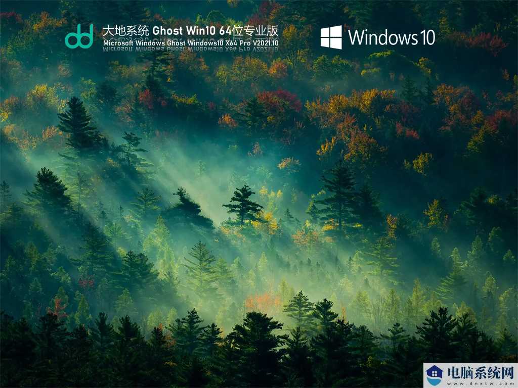 大地系统 Ghost Win10 64位 专业稳定版 V2021年10月
