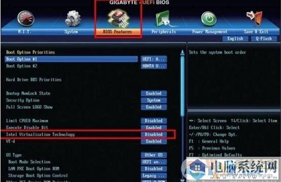 技嘉AMD/intel主板BIOS怎么开启VT虚拟化支持